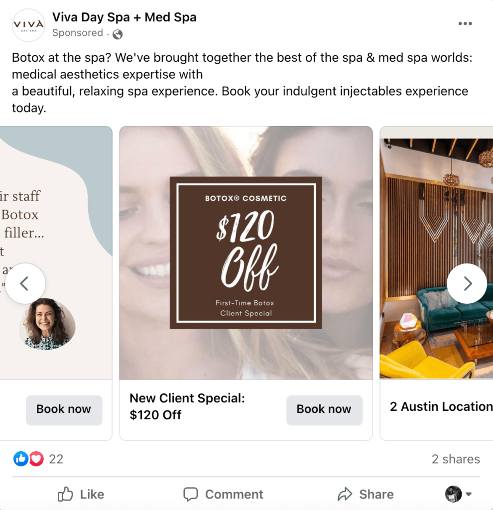 facebook carousel ad example