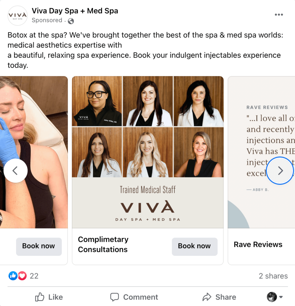 facebook carousel ad example