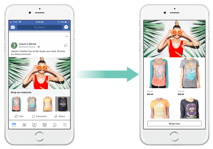 facebook collections ad example