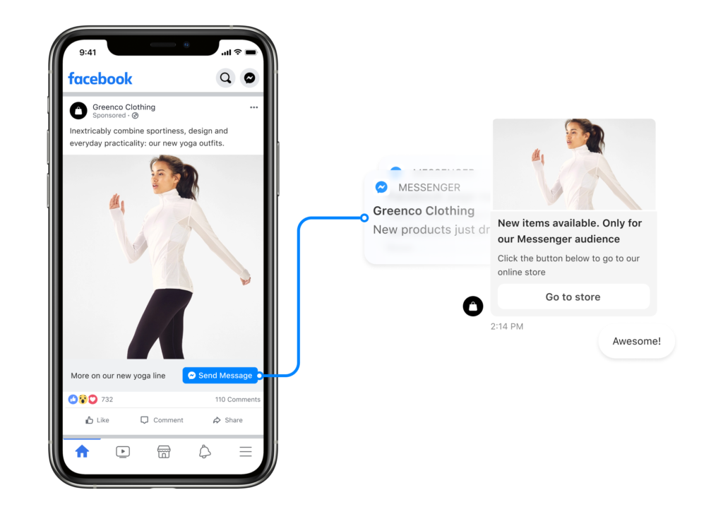 facebook messenger ad example