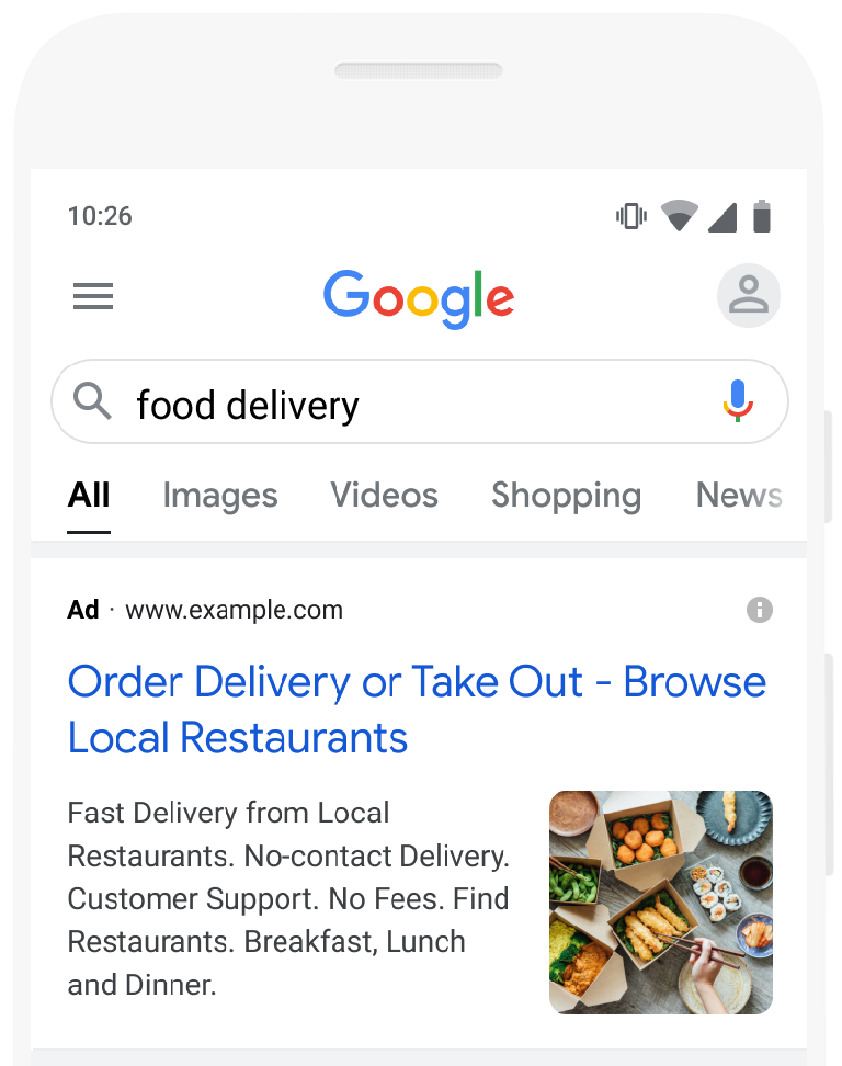 google responsive search ad example