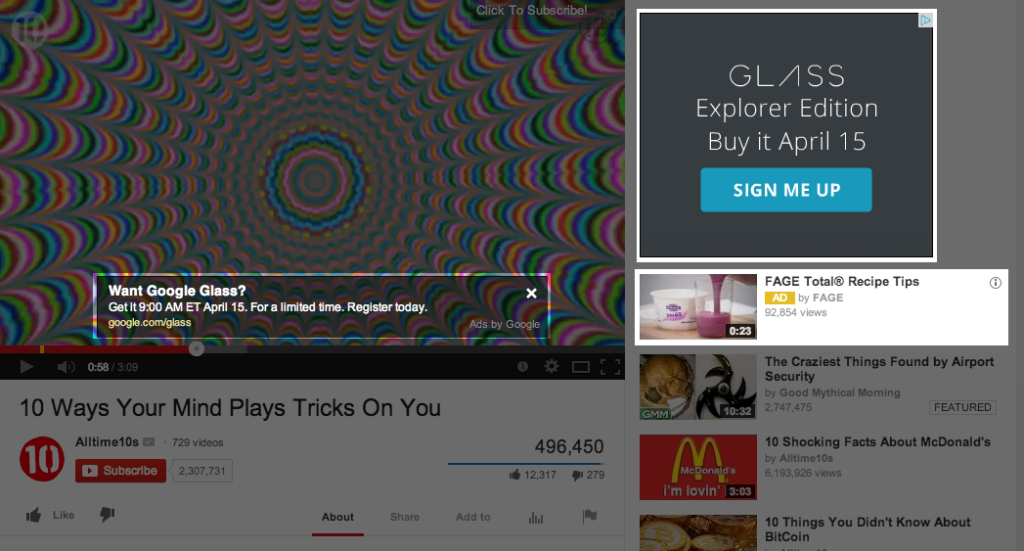 youtube discovery ad example