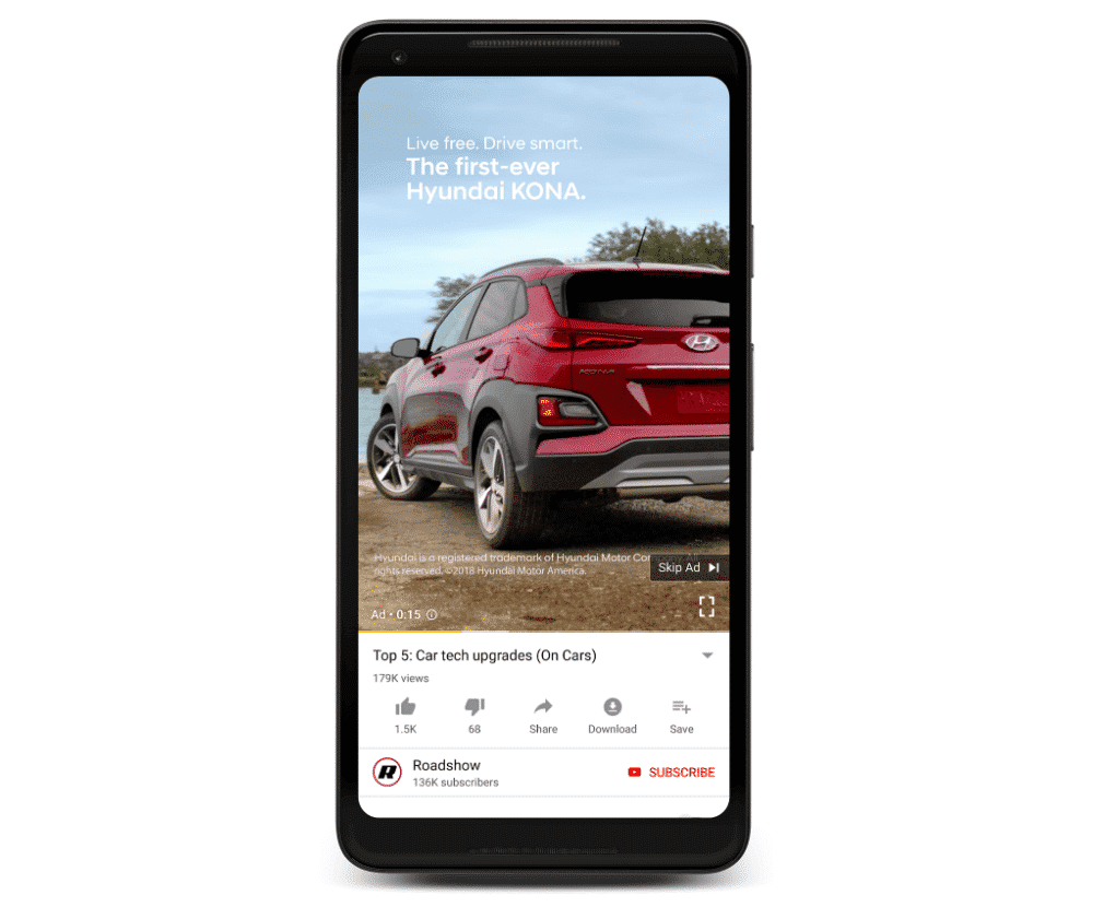 youtube vertical video ad example